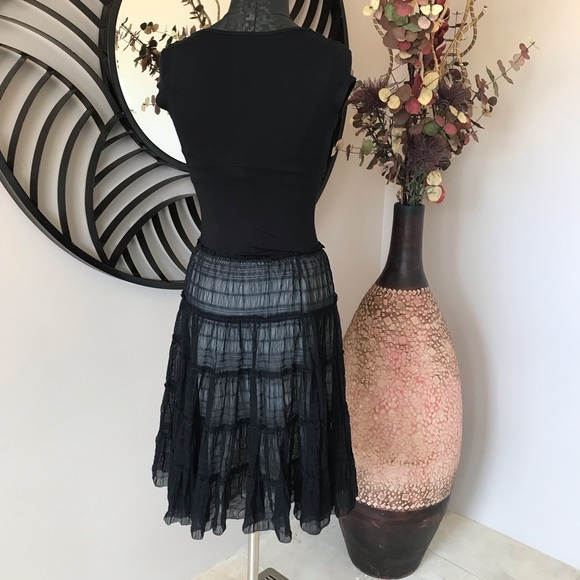 M Studio Black Sheer Skirt - Picture 3 of 4